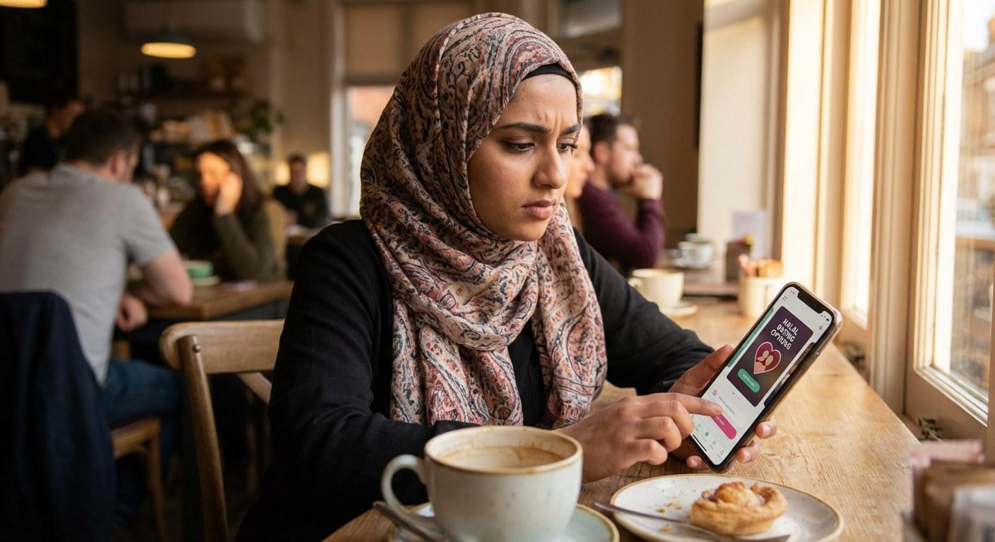 South Asian Muslim singles at a Coffee Round — app comparison illustration